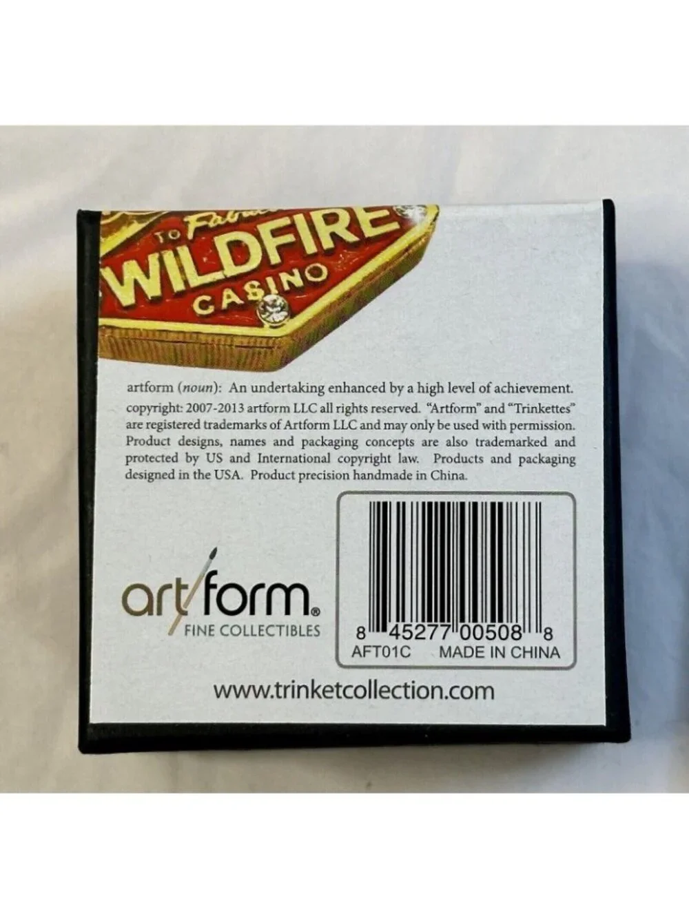 Welcome To Fabulous Wildfire Casino Artform Trinkettes Collectible Boxed Keepsak